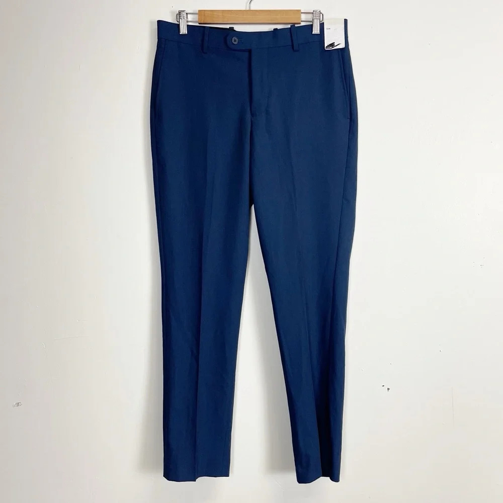 Nordstrom Rack Pants Mens 33 Navy Blue Dress Pant Trim Fit NWT